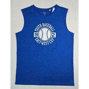 DSG Boys Movement Tank Blue Youth Baseball East-West Cup Sleeveless Large 14-16